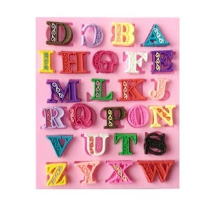 English Letter Alphabet, Shape 3D, Food-grade Silicone Fondant Cake Mold Cake Chocolate Candy Molds, Baking, Wedding