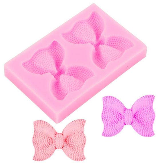 2 Bow Ties Silicone Fondant Mold 3d Sugarcraft Chocolate Etsy