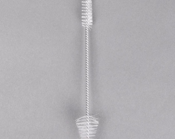 Two Sided Tube Cleaning Brush, Two Ended Cleaning Brush, Stainless Steel Brush, 6" Long, Pastry Tip Cleaning Brush