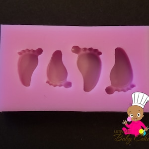 Small Mini Baby Feet Mold, 3D Silicone Fondant Cake, Baby Shower, Soap Molding, Cookies, Chocolate, Christening