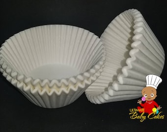 1000 Quantity - 'Standard Size  (2 X 1-1/2)-  White Grease Proof Liners, Dessert Bar, Cupcake Liners, Professional Grade