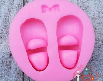 3 - D Baby Shoes,  Toddler Shoes, Baby Shower, Baby Girl Birthday, Silicone Mold, Cake Decorations, Girl Shoes, Baby Shoes, Resin, Fondant