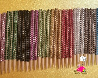 100 ct Candy Apple Bling Sticks,Bling Candy Apple Sticks, Bling Candy Buffet Supplies, Dessert Buffet, Bling Rhinestone Sticks, Candy Apple