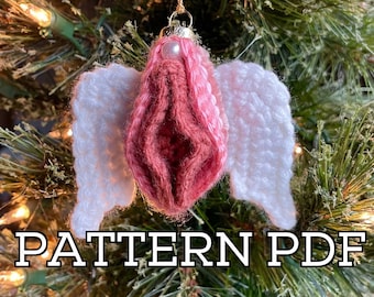 Crochet Vulva Anatomical Holiday Ornament PATTERN PDF Download