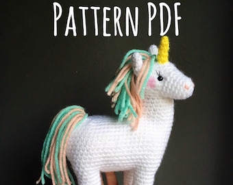 Amigurumi Pearl the Unicorn Crochet Pattern for Intermediate and Advanced Crocheters Whimsical Plushies PDF Download