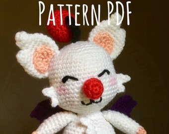 Amigurumi Moogle Final Fantasy Crochet Pattern for Intermediate Crocheters Kawaii Fan Art Plushies PDF Download