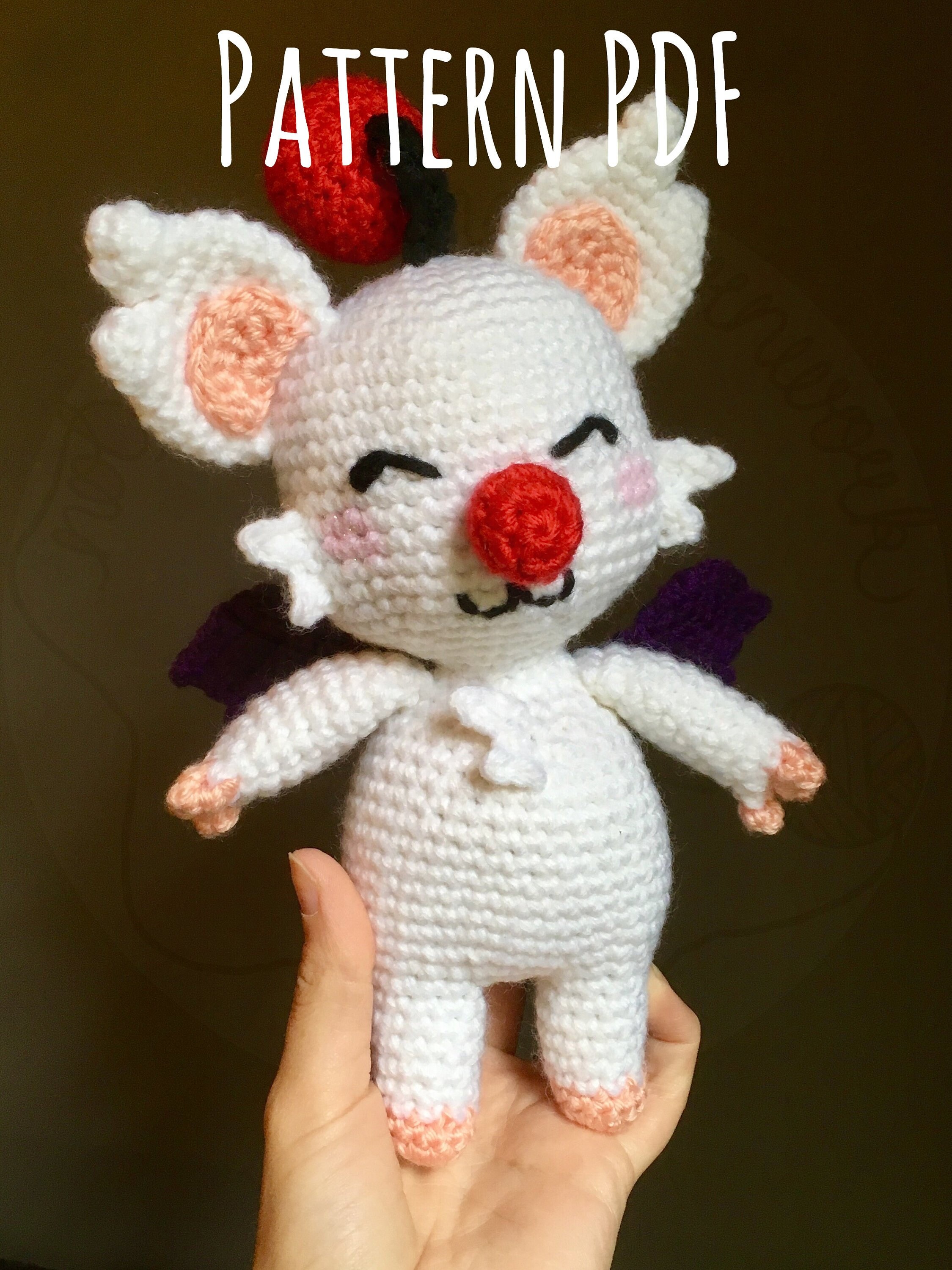 Amigurumi Moogle Final Fantasy Crochet Pattern for Etsy