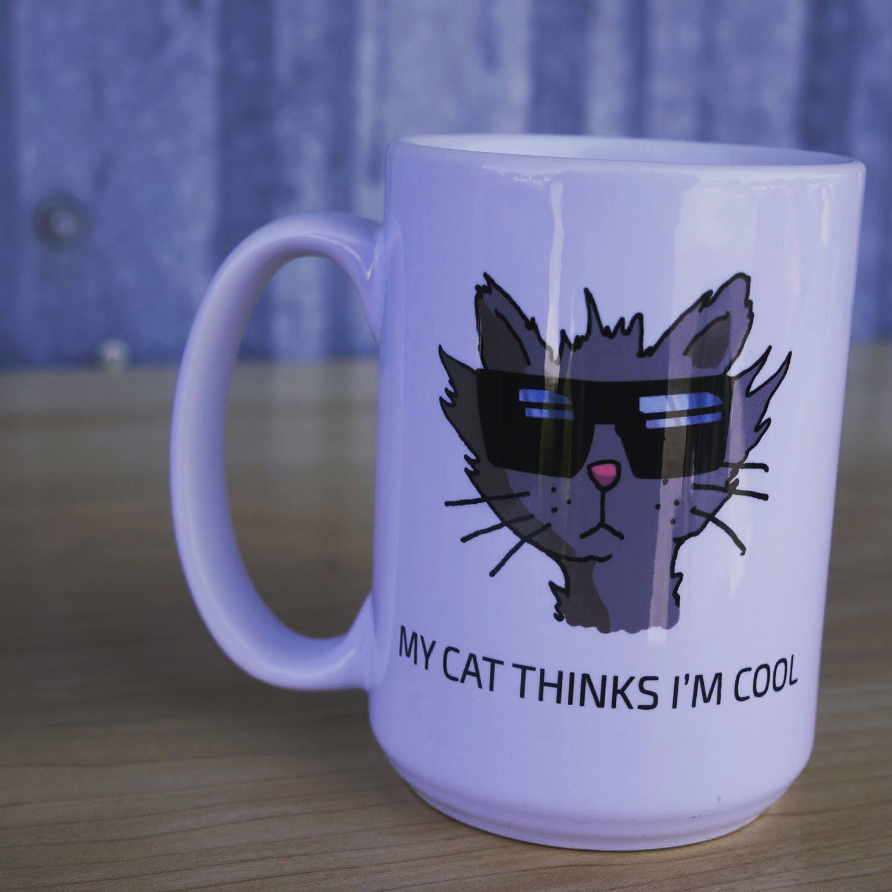 Cool Cat Mug Cat Lover Gift Funny Cats Cup Coffee Mugs Etsy 日本