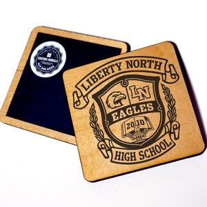 School Logo Wood Magnet