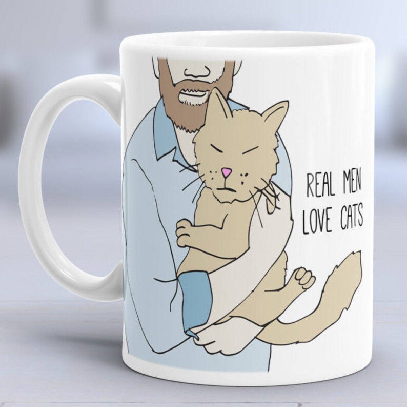 Cat Dad Mug Real Men Love Cats Etsy