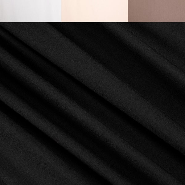 FabricLA | Rayon Jersey Spandex Knit Fabric| Sold by the Yard | Solid Colors | Black | Ivory | White | Mocha | Red
