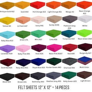 12&quot; x 12&quot; Acrylic Felt Sheets by FabricLA