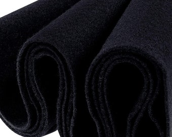 BLACK Wool Felt, Merino Wool Blend Felt, Wool Blend Felt, Wool Felt  Yardage, Wool Felt Fabric, Black Felt Fabric, Black Felt Yardage 