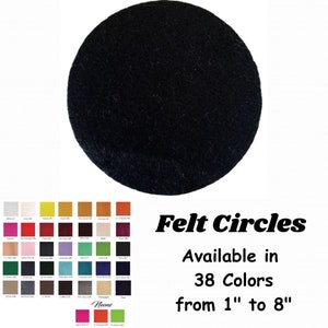 FabricLA | Felt Circles Pom Fabric | Available in 38 Colors 1" 2" 3" 4" 5"6"7"8" - Felt Die Cuts, Applique Circles for Sewing Craft Projects
