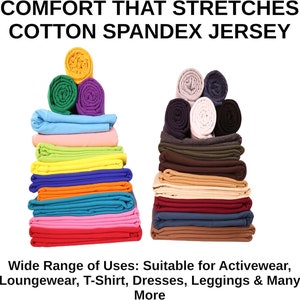 FabricLA 10oz Cotton Spandex Jersey Knit Fabric by The Yard 58/60&quot; Inches Wide - Ultra Soft 4 Way Stretch Knit Fabric for Clothing
