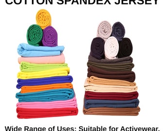 Cotton Spandex Jersey Knit Fabric: 4-Way Stretch, 10 oz - 58/60" Wide