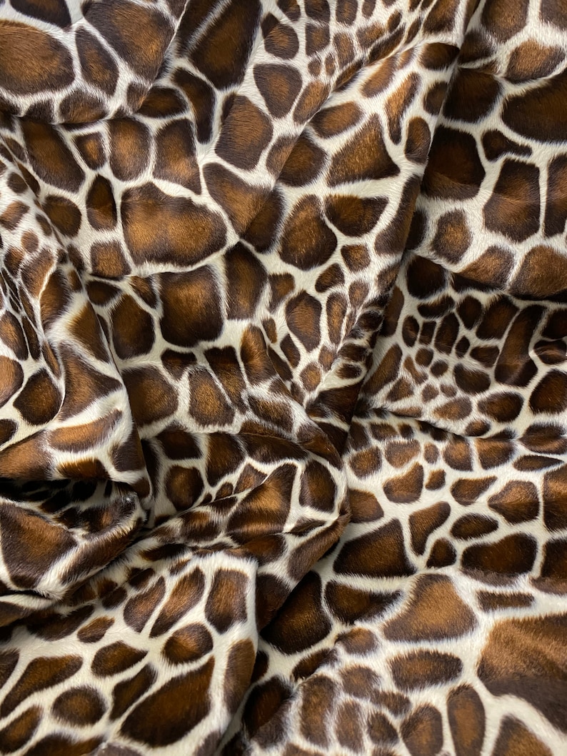 Craft Supply Velboa Faux Fur Animal Short Pile Fabric Chair Cover DIY Giraffe Upholstery Sold by the Yard FabricLA