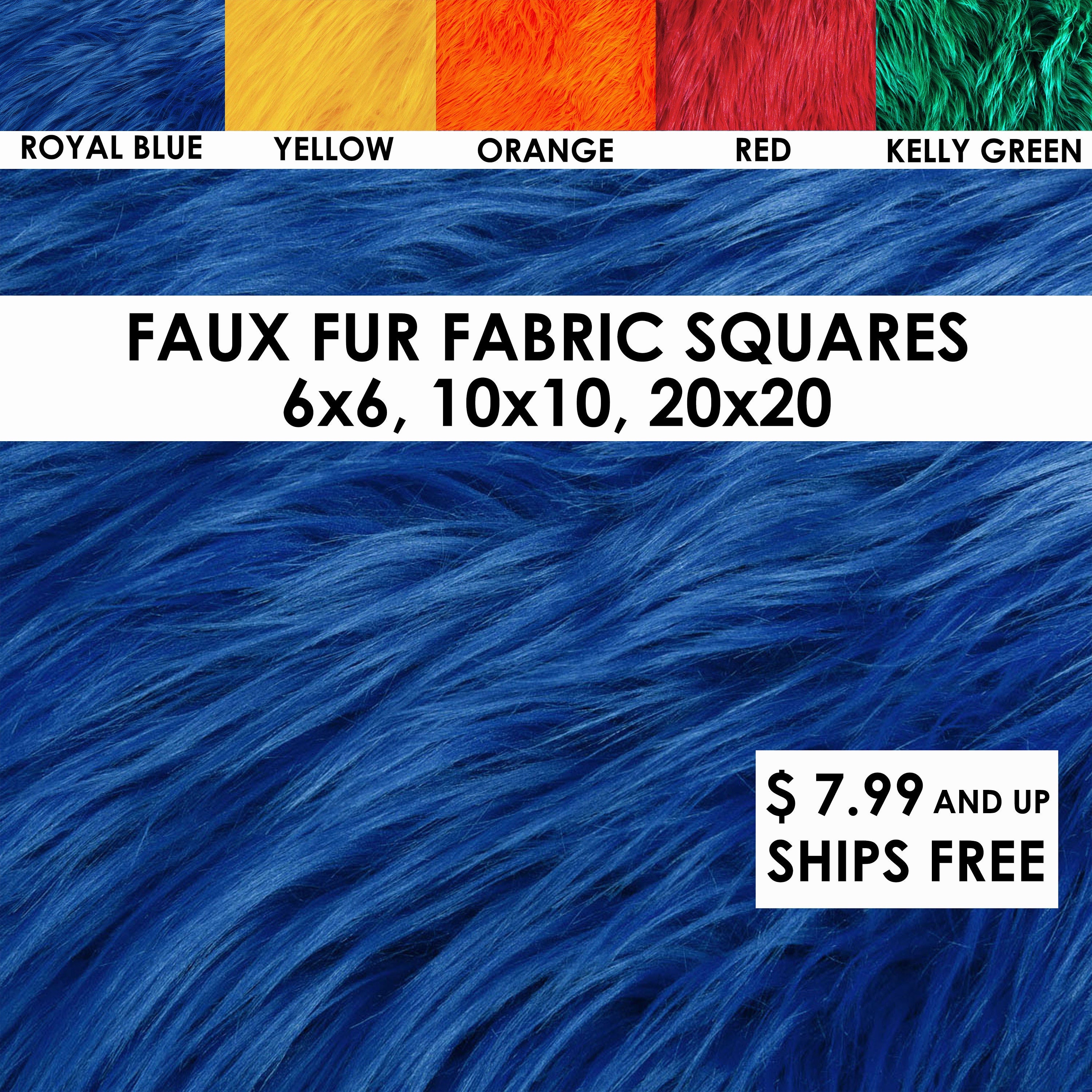 FabricLA Shaggy Faux Fake Fur Fabric - Half Yard White