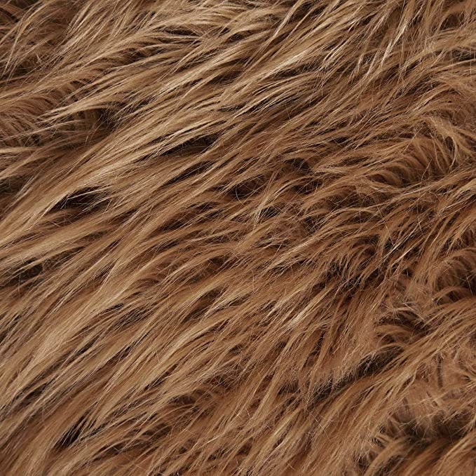 Bianna PEANUTBUTTER LIGHT BROWN Long Pile Faux Fur Fabric Shag Shaggy  Material in Squares for Crafts Cosplay 