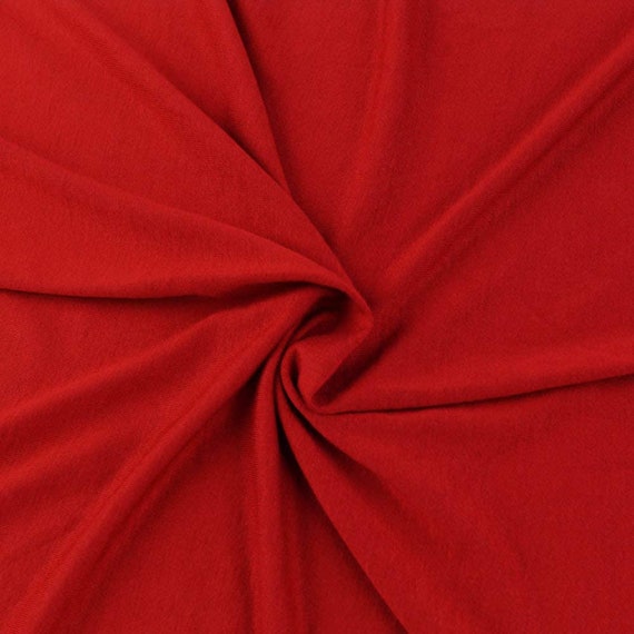 Fabricla 12OZ Cotton Spandex Jersey Knit Fabric by the Yard 58/60 Inches  Wide Ultra Soft Cotton Spandex Blend red 