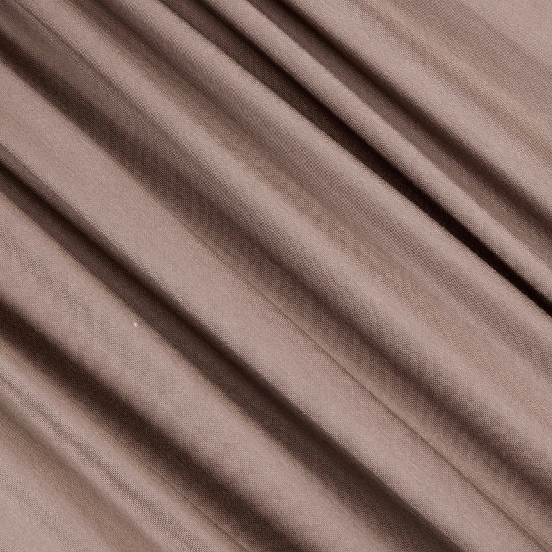 Rayon Spandex Jersey KnFabric by the yard 4-Way Stretch Spandex Fabric Dark Mocha image 2