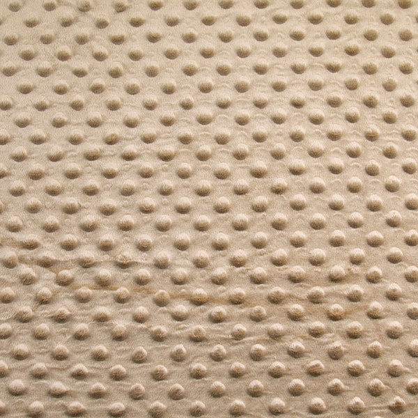 FabricLA Dimple Dot Minky Fabric - Soft and Minky Fabric - 58/60" Inches (150 cm) Wide - Dimple Dots Minky Fabric by The Yard | Camel