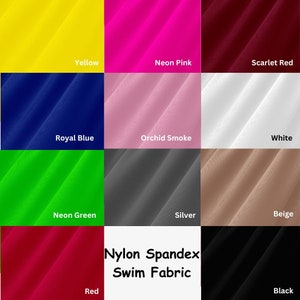 Nylon Spandex Swim Fabric | By the Yard | 4-Way Stretch Matte Tricot | Swimwear, Yoga wear, Activewear & Sportswear