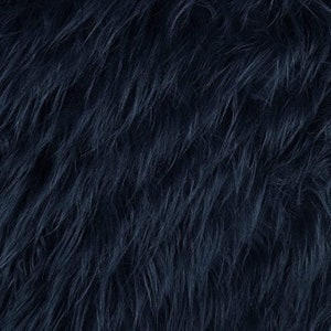 FabricLA Shaggy Faux Fur Fabric - Use Fake Fur Fabric for DIY, Craft Fur Decoration, Fashion Accessory, Hobby - Dark Navy Blue