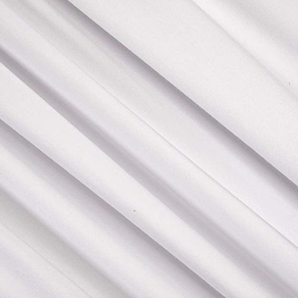 FabricLA Viscose Spandex Jersey Knit Fabric- 4 Way Stretch Fabric by The Yard- White PFP
