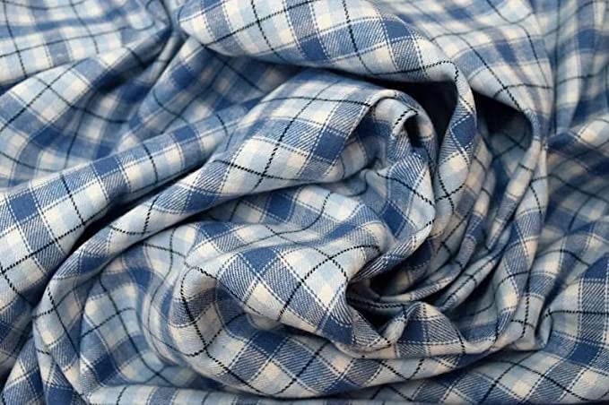 FabricLA 100% Cotton Flannel Fabric - 58/60 Inches (150 cm) - Cotton Tartan Flannel Fabric - Use As Blanket, PJ, Shirt, Cloth Flannel Craft Fabric