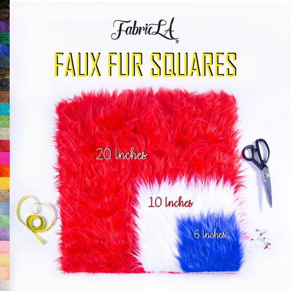 Fabricla Faux Fur Shaggy Fabric Squares 10X10 Craft 