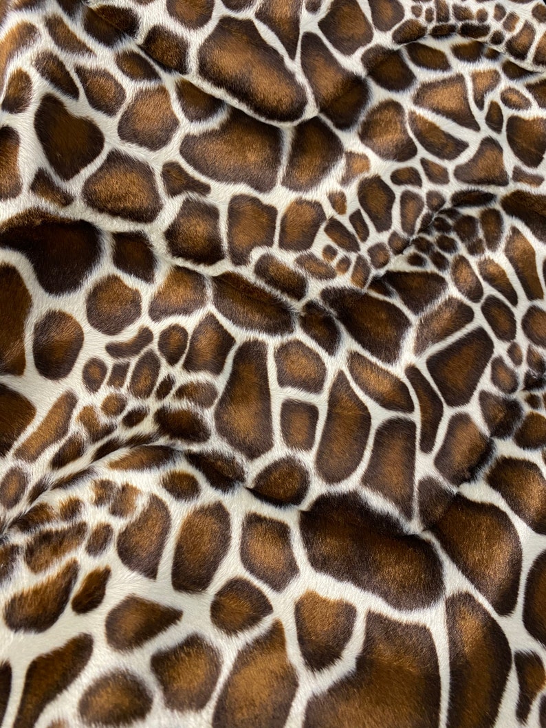 Craft Supply Velboa Faux Fur Animal Short Pile Fabric Chair Cover DIY Giraffe Upholstery Sold by the Yard FabricLA