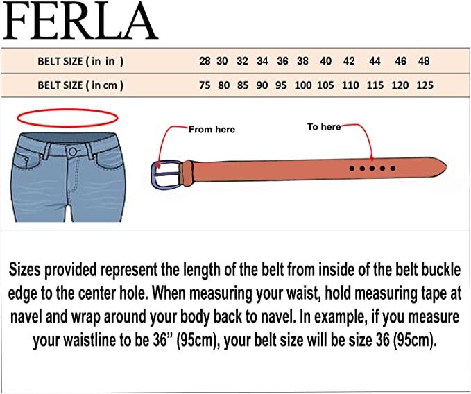 Belt Sizes For Men Chart