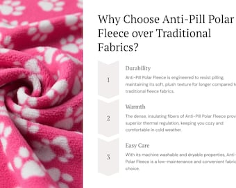 FabricLA Polar Fleece Fabric by the Yard | 100% Polyester, Anti-Pill, Soft Fleece