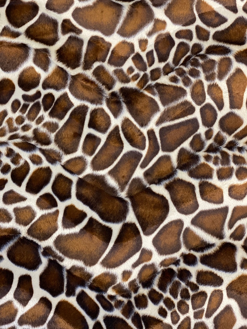 Craft Supply Velboa Faux Fur Animal Short Pile Fabric Chair Cover DIY Giraffe Upholstery Sold by the Yard FabricLA