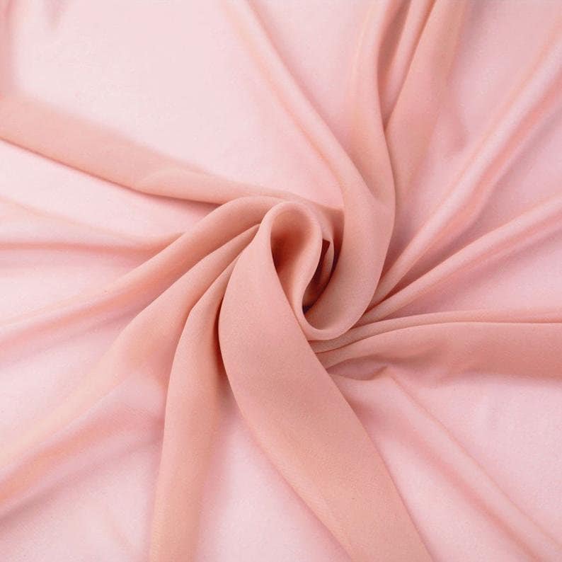 FabricLA 100/% Polyester Hi Multi Chiffon Fabric 5860 6-Yard Cut Dusty Rose
