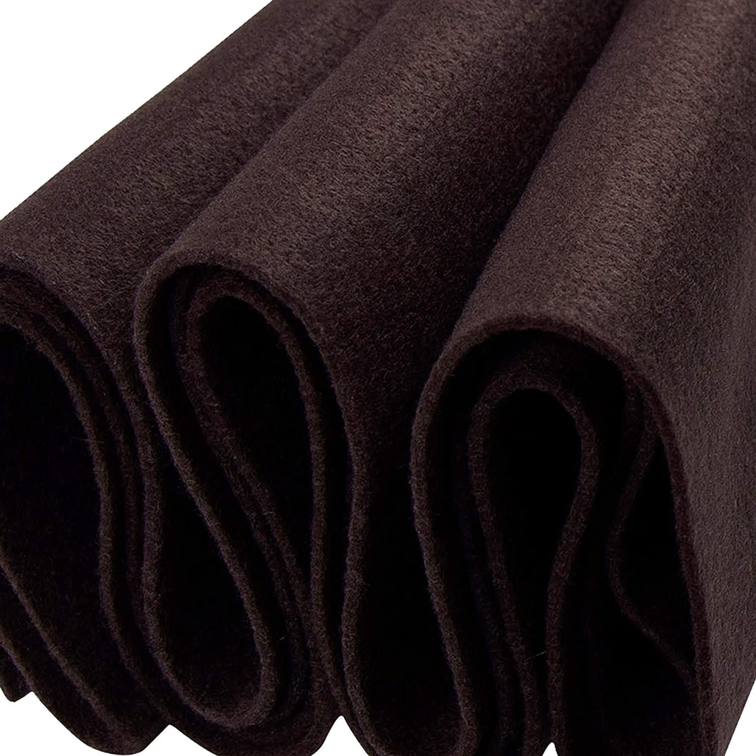 FabricLA Craft Felt Fabric - 36 X 36 Inch Wide & 1.6mm Thick Felt Fabric  by The Yard - Use This Soft Felt Roll for Crafts - Felt Material Pack -  Brown 