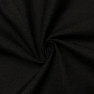 FabricLA Precut Light Weight Polyester Cotton Blend Broadcloth Fabric 60&quot;W | Blouses, Shirts, Skirts - Black