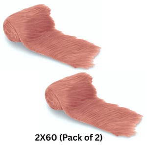 FabricLA Faux Fur Fabric Trim for Crafts | Faux Fur Material | Plush Fake Fur Ribbon for Therian Stuff |  2X60 (Pack of 2)