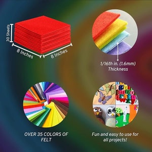 8&quot; x 8&quot; Acrylic Felt Sheets by FabricLA