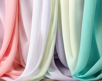 Lightweight Chiffon Fabric: Sheer Polyester for Wedding & DIY Decor
