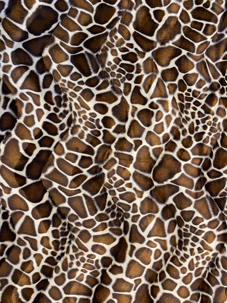Craft Supply Velboa Faux Fur Animal Short Pile Fabric Chair Cover DIY Giraffe Upholstery Sold by the Yard FabricLA