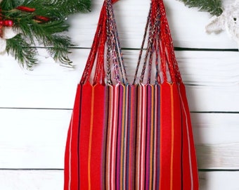 Mexikanische Tasche Chiapas, gewebte Boho Strandtasche, Weihnachtsgeschenk für Frauen