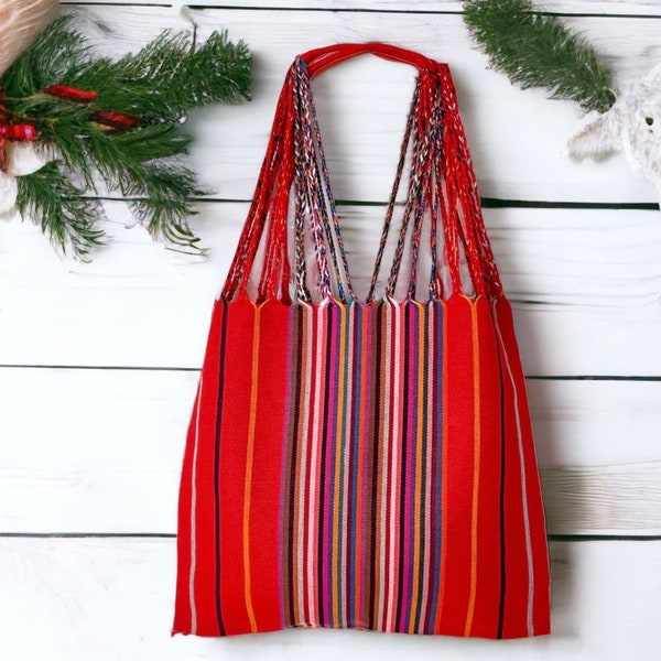 Mexican bag Chiapas, woven boho beach bag, gift for women