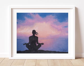 Gift for Yogi, Meditation Wall Art, Yoga Studio Decor, Yoga Teacher Gift, Unique Yoga Gift, Zen Art, Yoga Art Print, Meditation Gift
