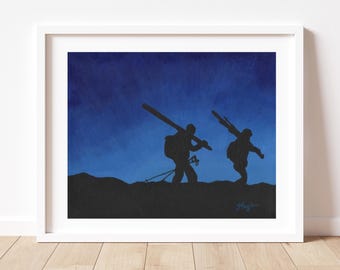 Skiing Art Print, Ski Poster, Breckenridge Ski Decor, Colorado Ski Wall Art, Skiing Painting, Gift for Skier, Ski Gifts, Ski House Decor