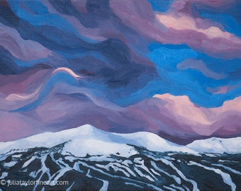 Breckenridge Art Print ~ Ski Art Print ~ "Western Sky" ~ Breckenridge Ski Print ~ Colorado Ski Art ~ Ski Painting Reproduction
