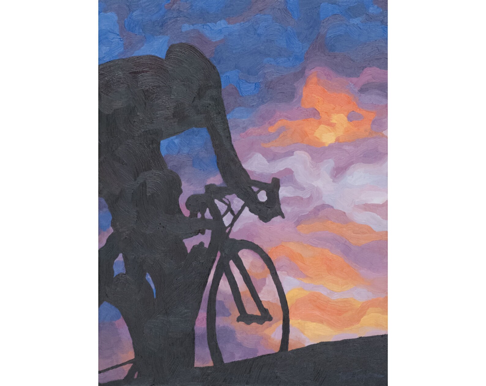 Road Bike Art Print Sunset Biking Art Print dusk Rhythm Bike Print