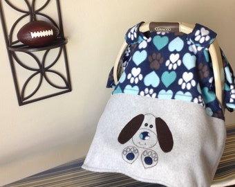 Easy Car Seat Canopy PATTERN - Puppy Dog Theme - Fleece Baby Carrier Cover Printable Pattern - DIY PDF Digital Instant Download