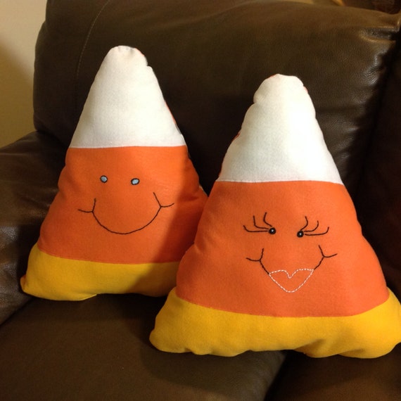 Halloween Pillows Pattern Candy Corn Pillows Halloween Etsy
